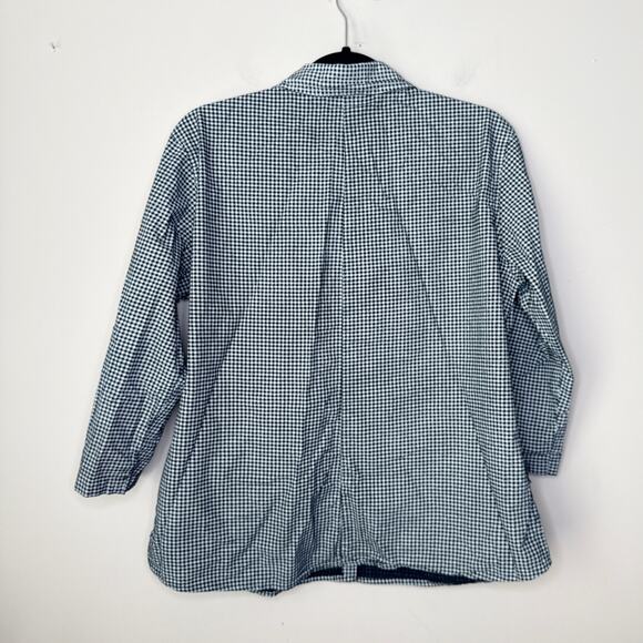 Fresh Produce Gingham‎ Plaid Black & White Button Up 3/4 Sleeve Shirt Size XL - Picture 8 of 9